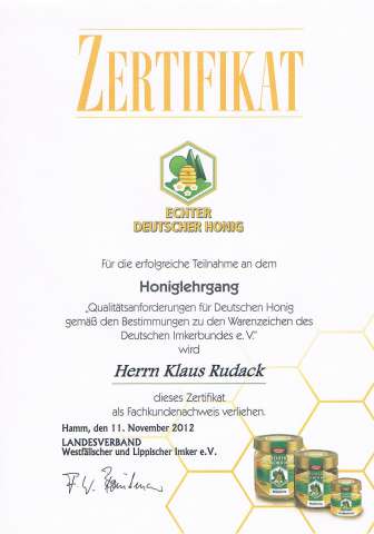 Honigzertifikat